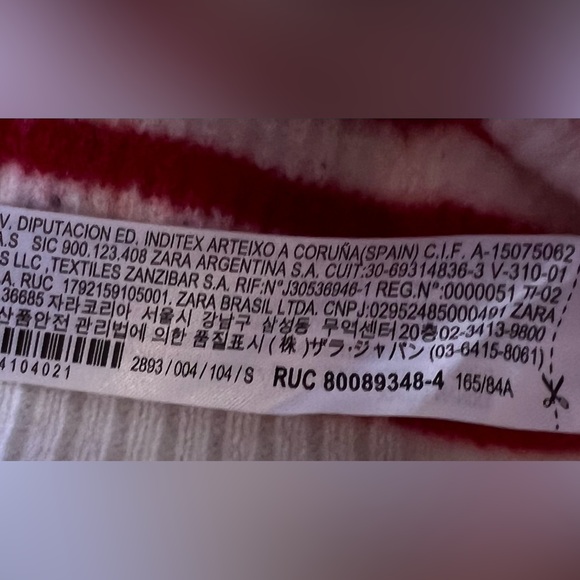 ZARA Turtleneck Ribbed Knit Wool Sweater Striped Red size S - Picture 7 of 16